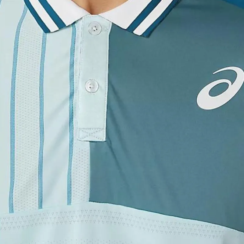 Asics Men Match Polo Shirt - Aquamarine Light Wear Fashionable Comfort