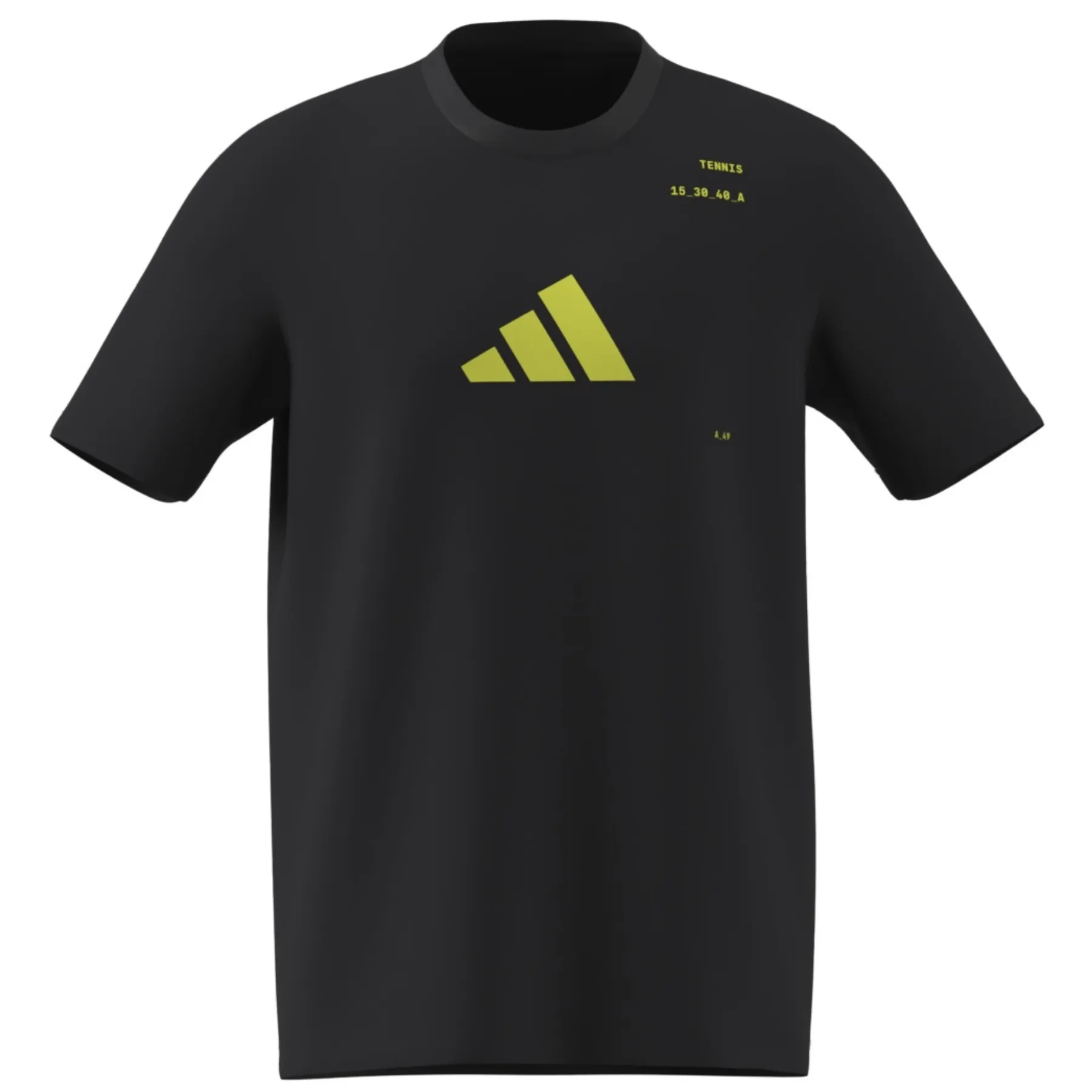 Adidas AEROREADY Tennis Graphic T-Shirt - Black / Lucid Lemon Everyday Essential