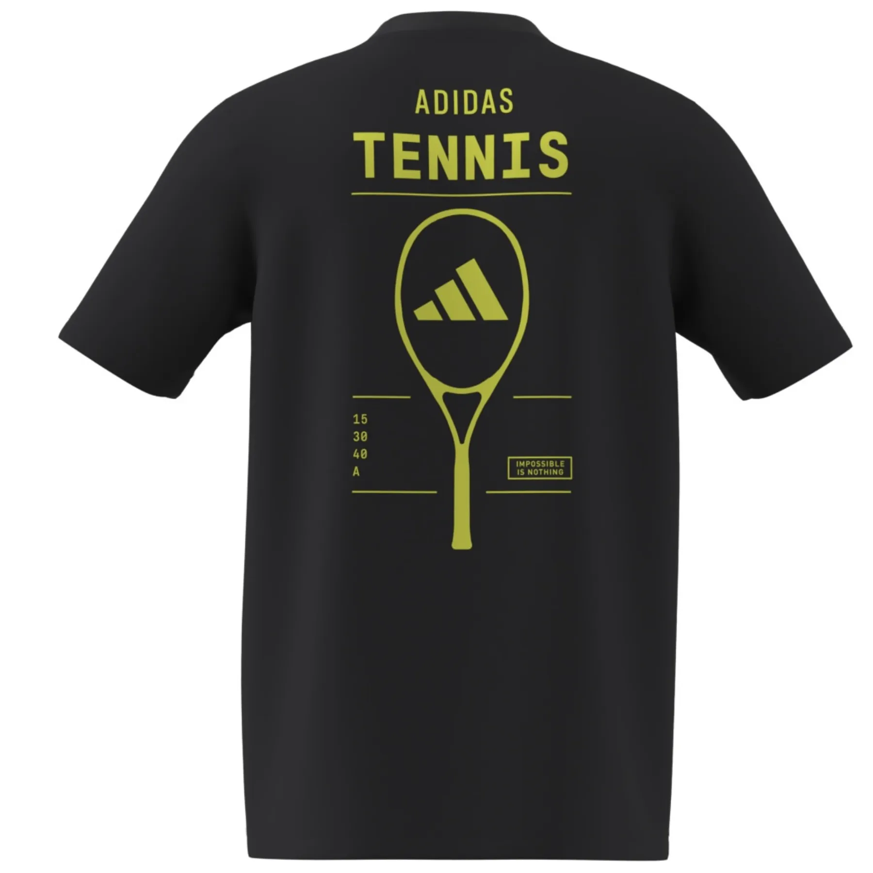 FunctionalPockets Adidas AEROREADY Tennis Graphic T-Shirt - Black / Lucid Lemon