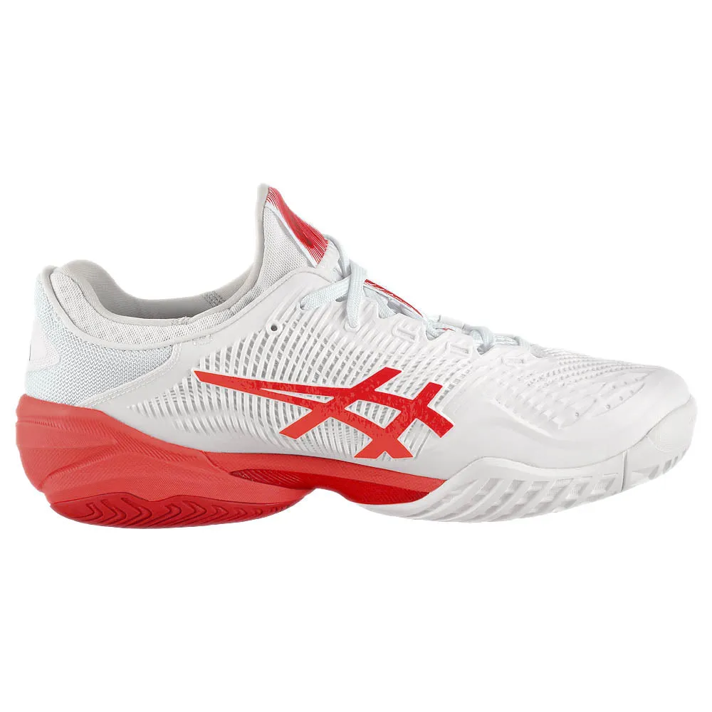 Supportive Multi Density Midsole Asics Men's Court FF 3 Novak - White/Electric Red