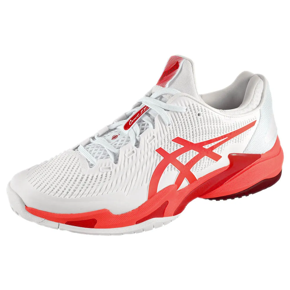 Flexible Walk Lightweight Design Asics Men's Court FF 3 Novak - White/Electric Red