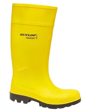 Dunlop Purofort Professional Full Safety Wellingtons - Yellow Durable Shell Hiking Trails