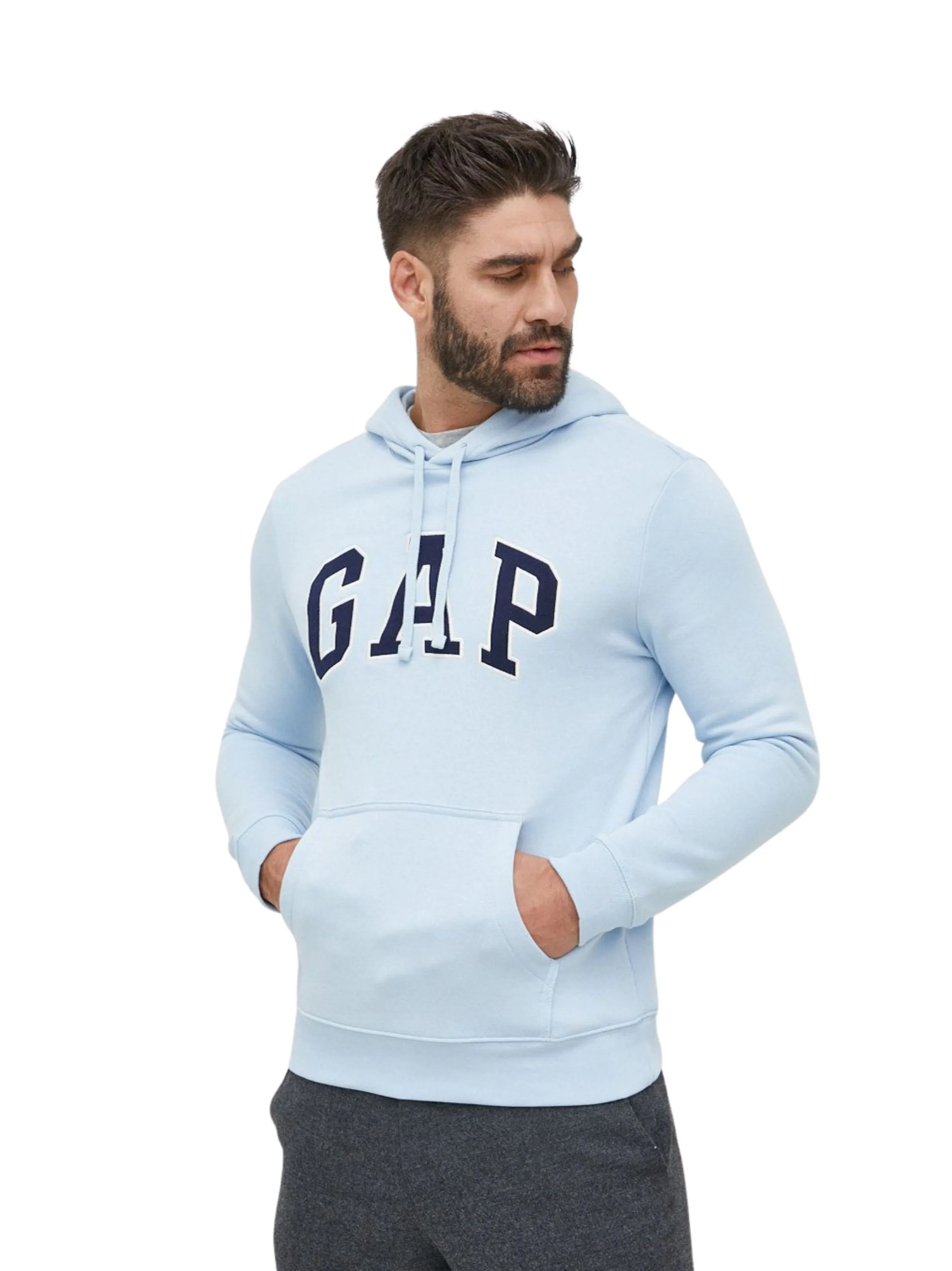 Men's Hoodies Printed Sweaters Pockets,Light Blue Brand Identity