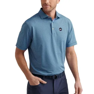 Comfy Layers Premium Top Peter Millar Hales Performance Jersey Golf Polo Shirt - Navy/Cottage Blue