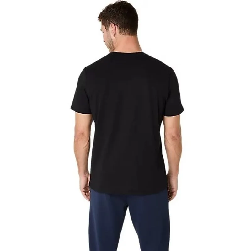 Quick Dry Technology ASICS Mens Spiral Logo Graphic Cotton Blend Tee