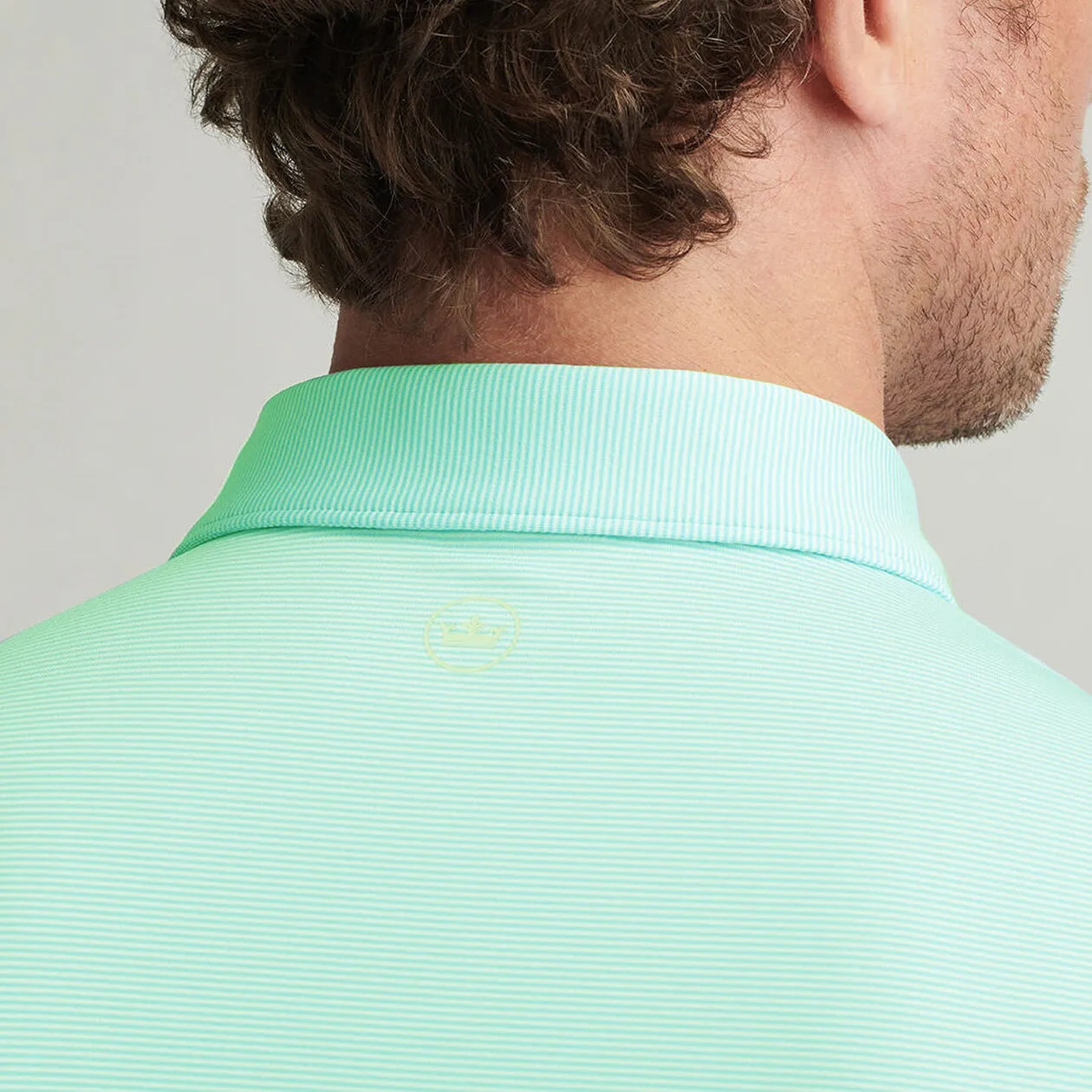 Peter Millar Jubilee Performance Jersey Polo Golf Shirt - Pear Tart High-end Comfort Fashionable Design