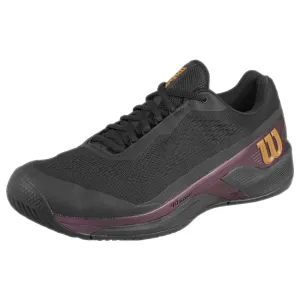 Cushioned Midsole Technology Dynamic Flex Grooves Wilson Men's Rush Pro 4.0 Pro Staff - Black/Black