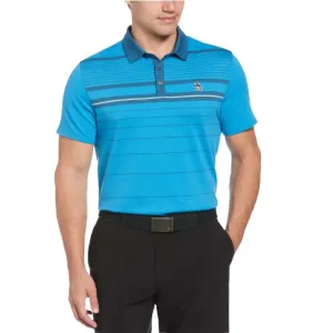 Original Penguin Mens Heritage Fine Line Stretch Golf Polo Shirt - CLOISONNE Street Fashion
