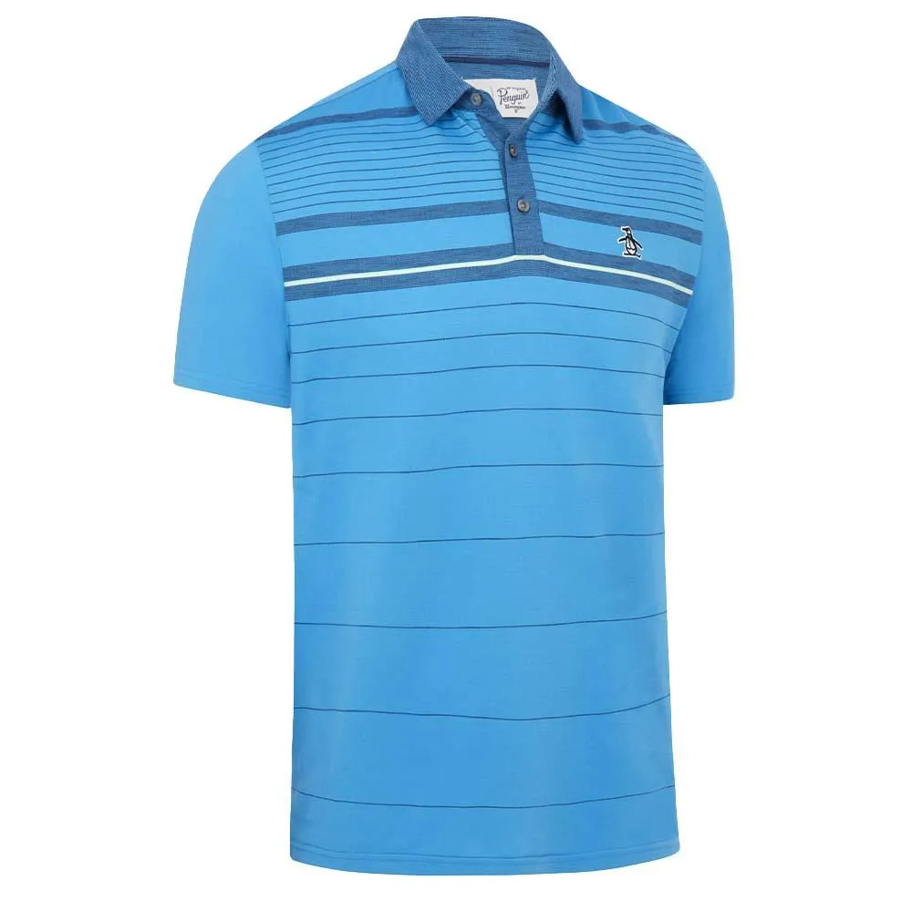 Original Penguin Mens Heritage Fine Line Stretch Golf Polo Shirt - CLOISONNE Office To Dinner