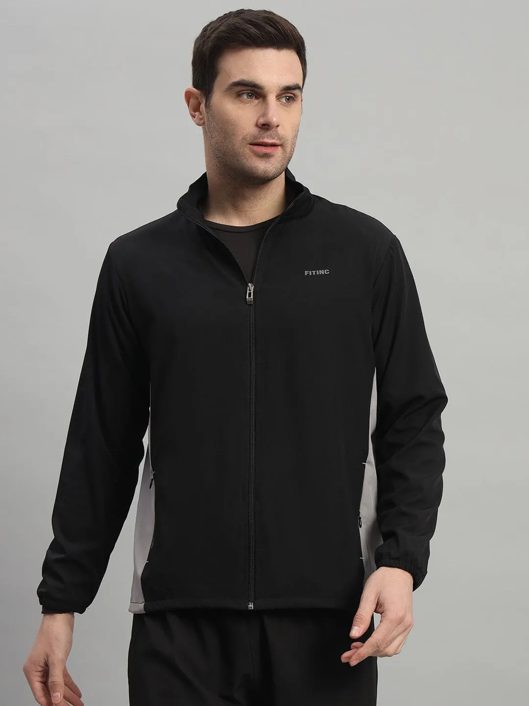 AntiSnag Threading Cyber Core Two-Tone Sports Jacket - Black & Light Grey