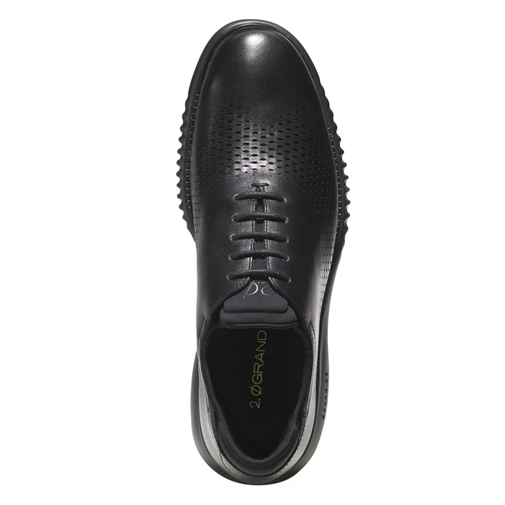 Breathable mesh upper Zero Drop Platform Mens Cole Haan Zerogrand Laser Wingtip Oxford in Black