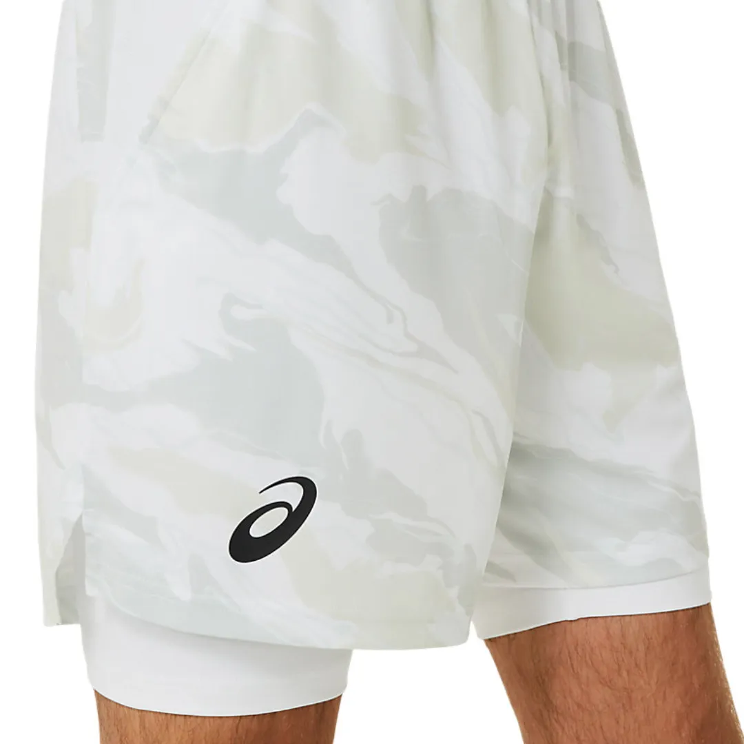 vest Breathable Design Asics Match Graphic 7 Inch Men Short - Brilliant White