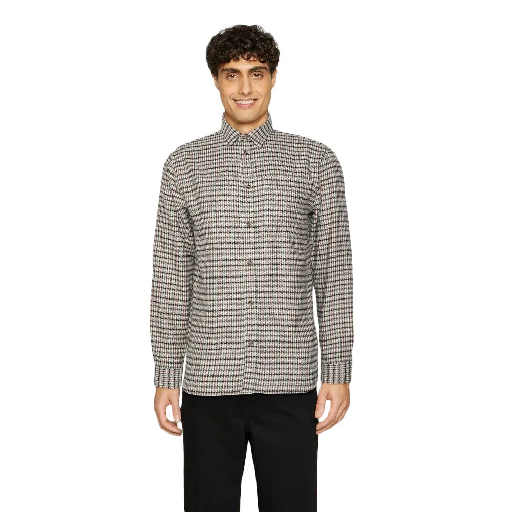 Breathable Material Tailored Style Men's Gingham Casual Shirt,Multi