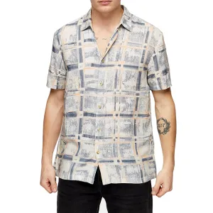 Anniversary Celebration Men's Patterned Dress Shirt,Multi