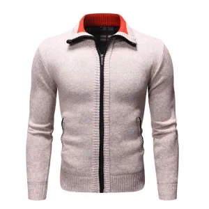 Classic Glow Athleisure Cool West Louis? Style Zippered Plain Sweater