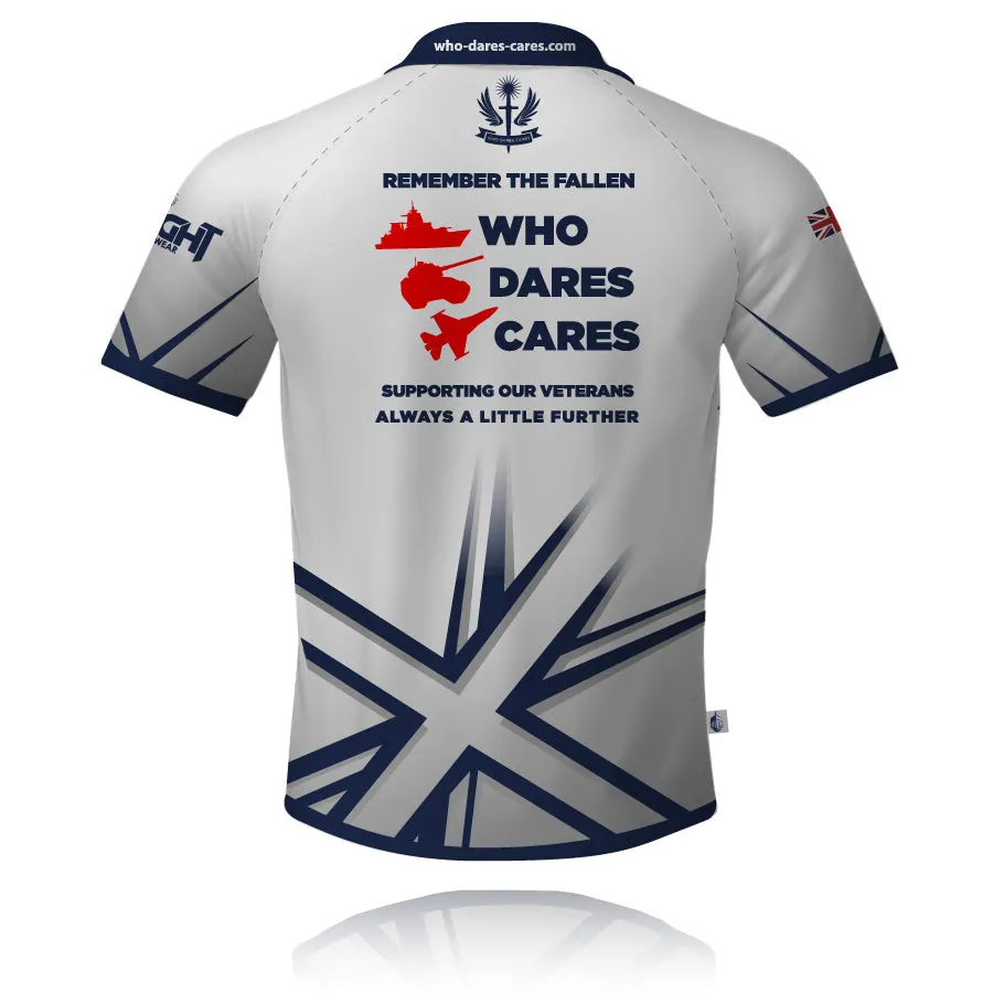 Layered Look Club Style Who Dares Cares 2025 (White V2) - Tech Polo