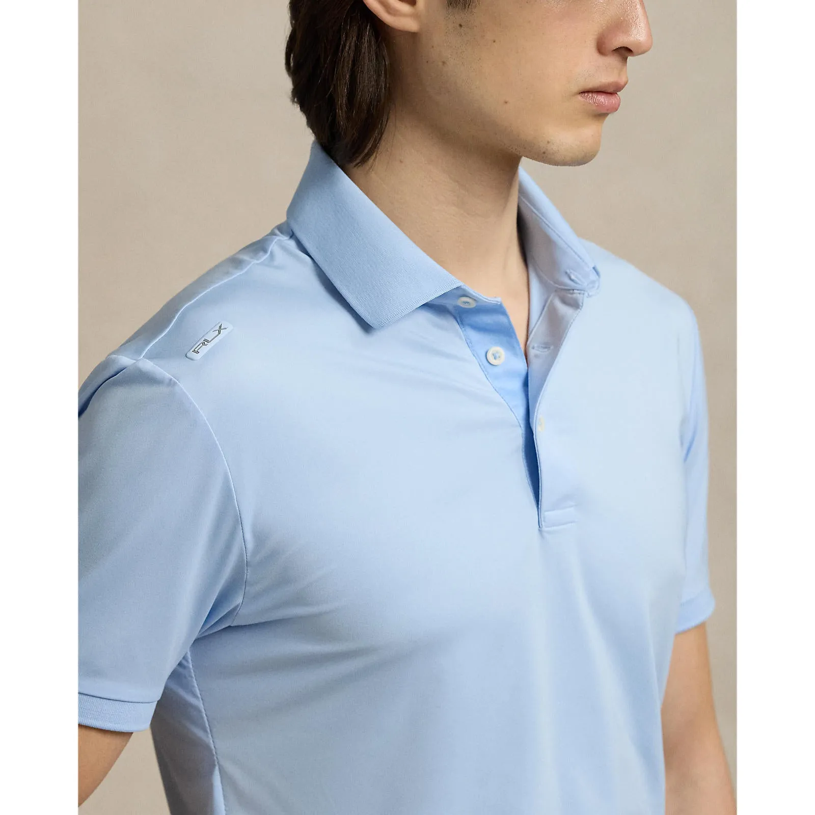 RLX Ralph Lauren Lightweight Airflow Jersey Golf Polo Shirt - Office Blue Striped Design Durable Shirt
