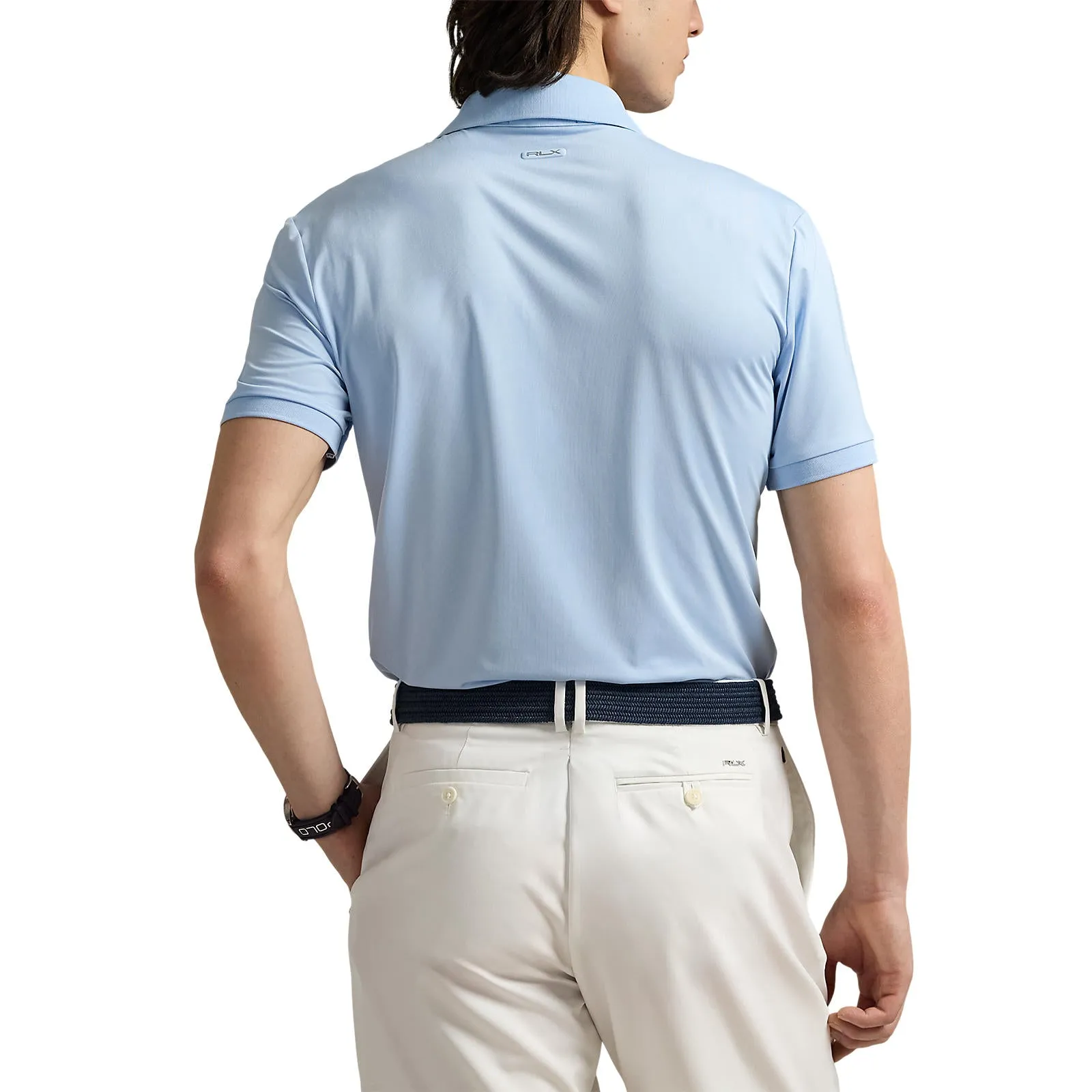 RLX Ralph Lauren Lightweight Airflow Jersey Golf Polo Shirt - Office Blue Summer Ready