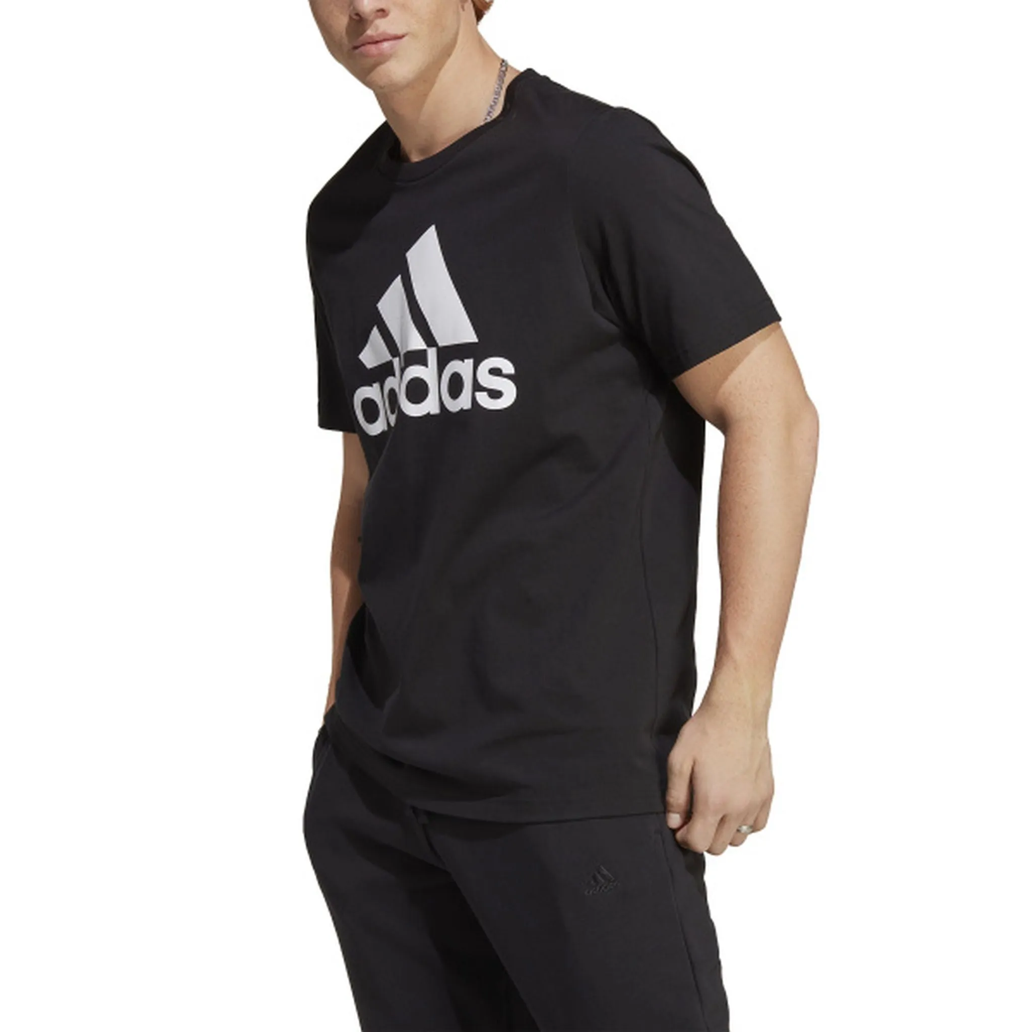 Adidas Mens Big Logo Essentials Tee SunProtectionFabric