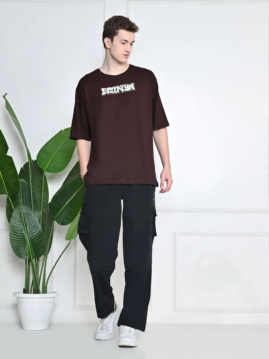 Everyday 100% Cotton Brooklyn T-shirt ?C Coffee Formal Style