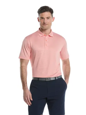 Active Flex Mens Fine Line Stripe Golf Polo