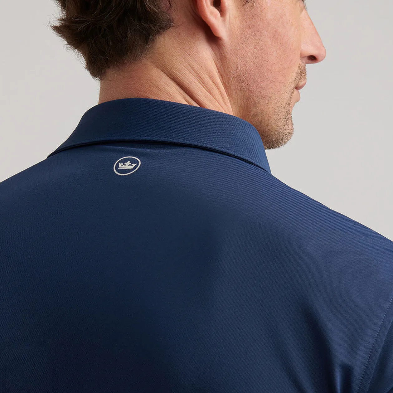 Peter Millar Soul Performance Mesh Golf Polo Shirt - Navy Chill Outfit