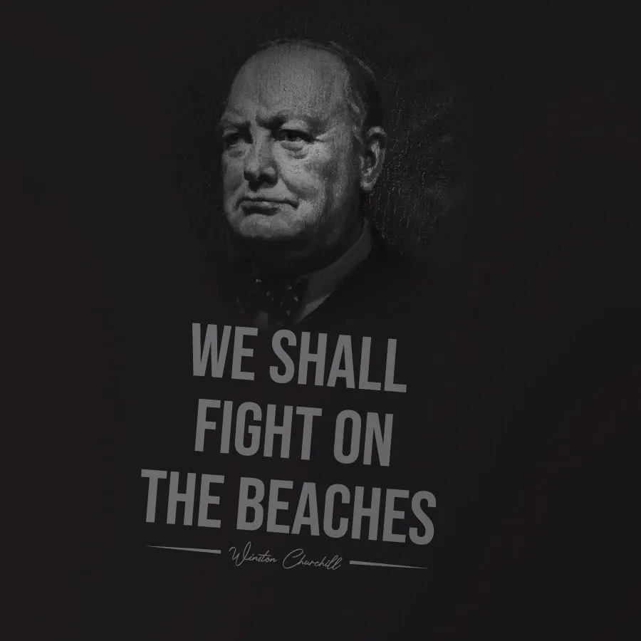 Winston Churchill "We Shall Fight on the Beaches"?- Tech Polo Durable Fabric