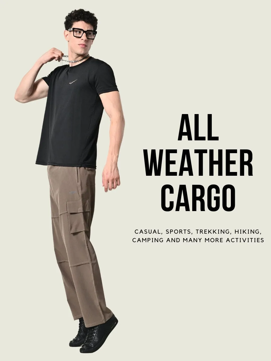 Comfy Motion Flexible Use All-Purpose 6-Pocket Cargo Pants - Coffee Brown