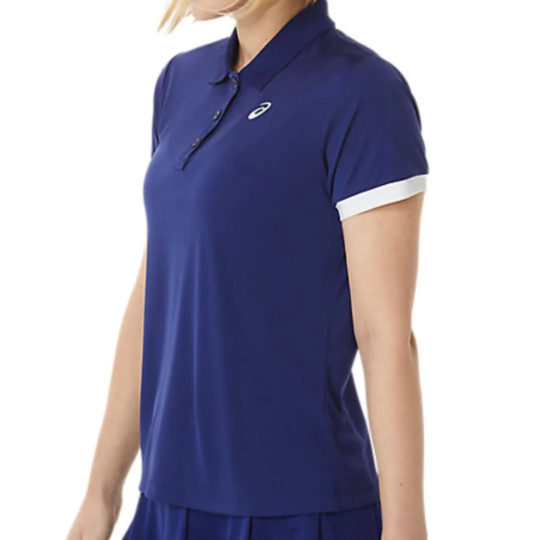 Asics Court Women Polo-Shirt - Dive Blue Trendy Comfort Active Comfort
