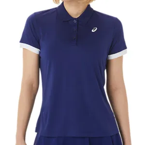Professional Look Breathable Material Asics Court Women Polo-Shirt - Dive Blue
