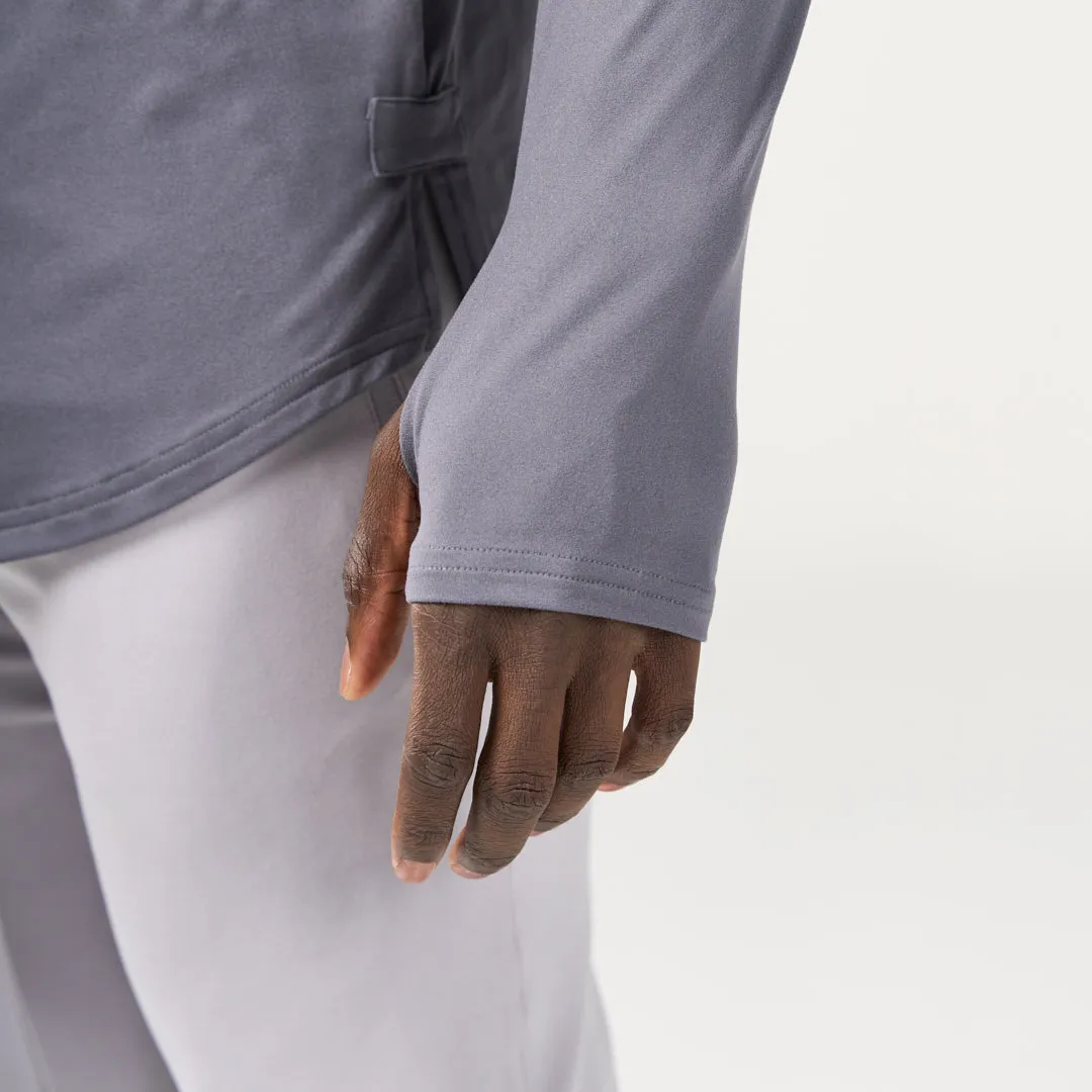 Performance Long Sleeves Tee - Iron Gate Oversized Cut Effortless Fit