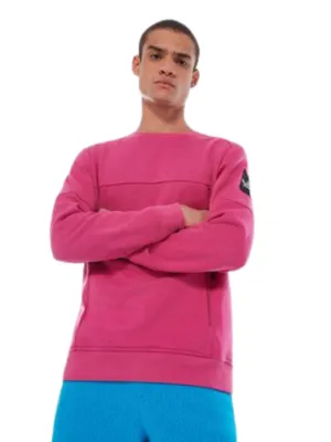 Men's Brand Logo Printed Sweater,Fuchsia Chill Wearable Kangaroo Pocket
