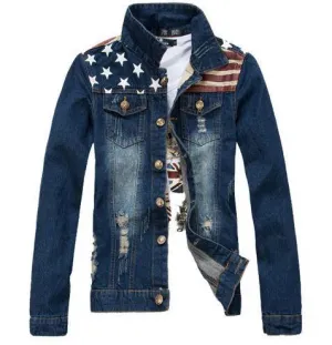 West Louis? National Flag Denim Jacket Lounge Wear OdorResistantClothing