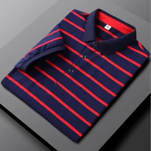 West Louis? Slim Fit Striped Polo Shirt Outdoor Wear Summer Golf