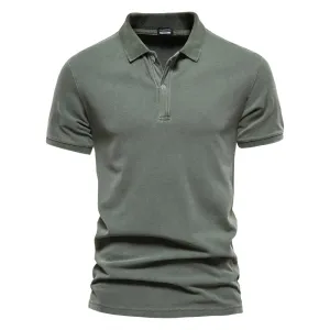 Luxe Apparel Casual Ease West Louis? 100% Cotton Casual Short Sleeve Turndown Polo Shirt