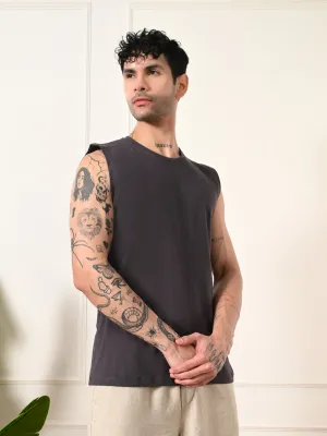 Planet Care Easy-Wear Solid Charcoal Cotton Sando