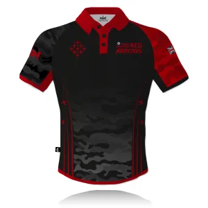 Relaxed Neckline Polished Comfort Red Arrows 2025 V2 (Black) - Tech Polo