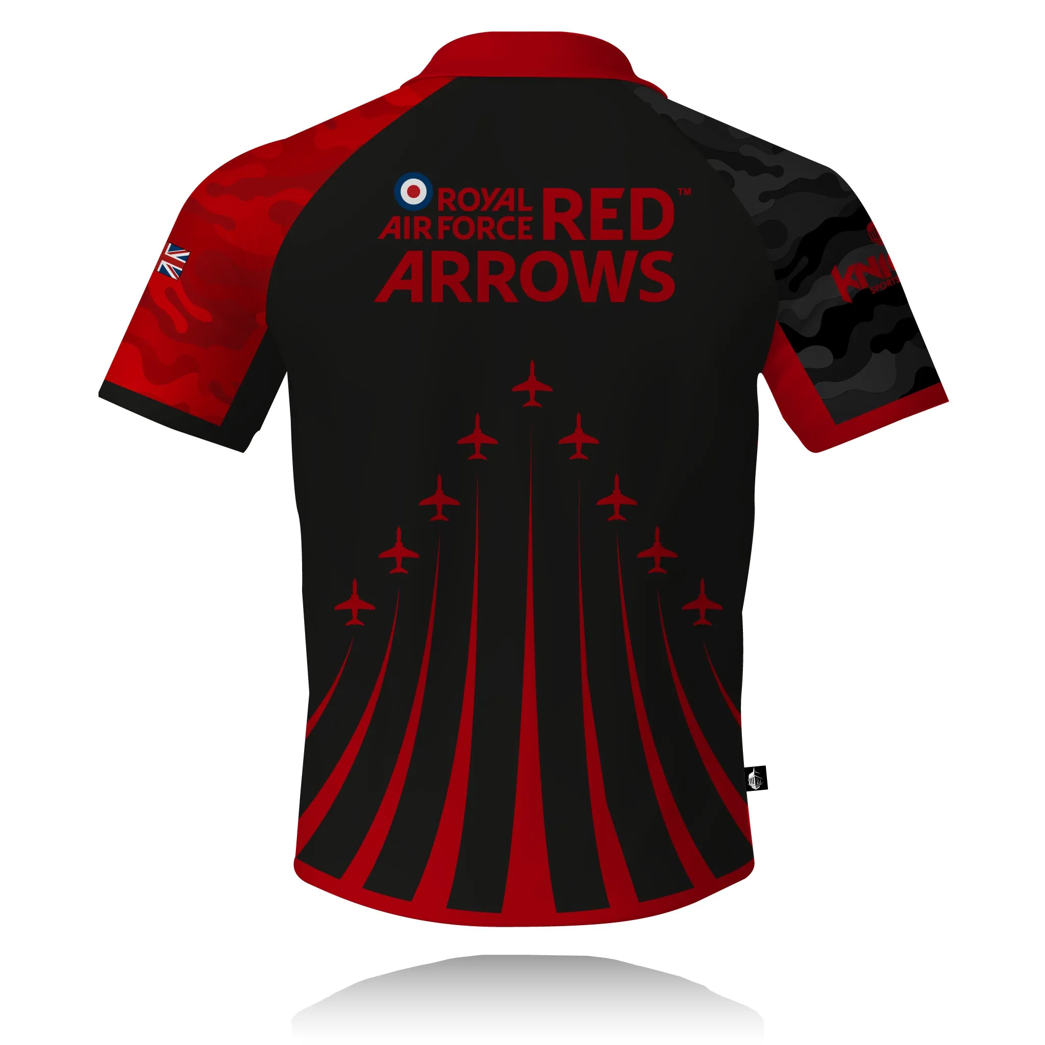 Light Stretch Red Arrows 2025 V2 (Black) - Tech Polo