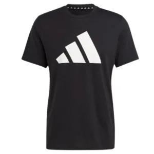 Layered Shoulder Design Adidas Train Essentials Feelready Logo Training Men Tennis Tee  - Black/White