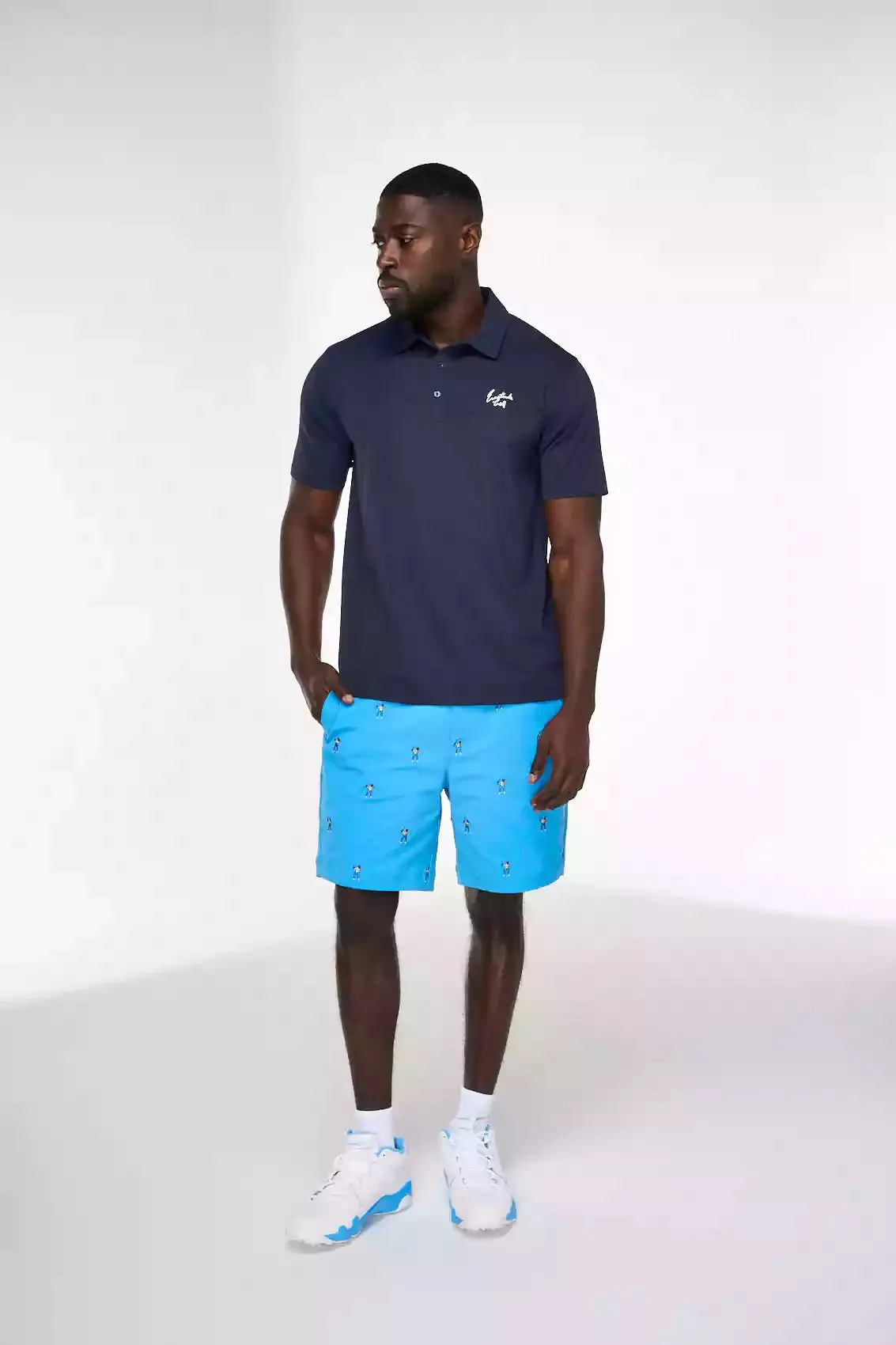Quick Adjust Soft Texture Embroidered Woven Short