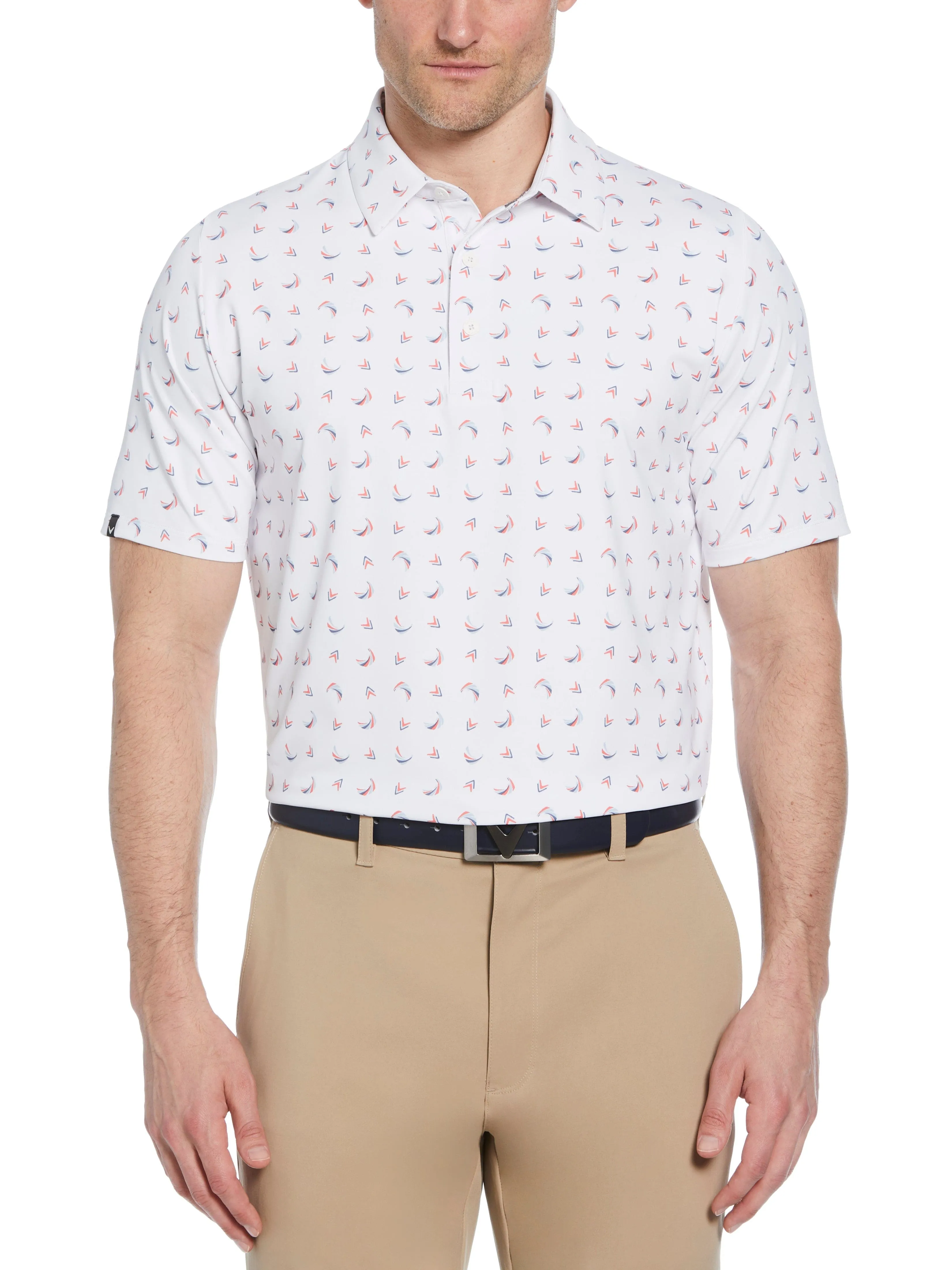 Mens Short Sleeve Abstract Chev Print Fresh Comfort Youthful Appeal