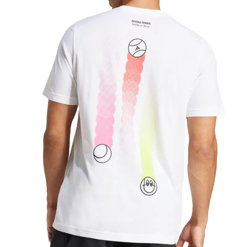 Solid Color Adidas 3B G Men Tennis Shirt - White
