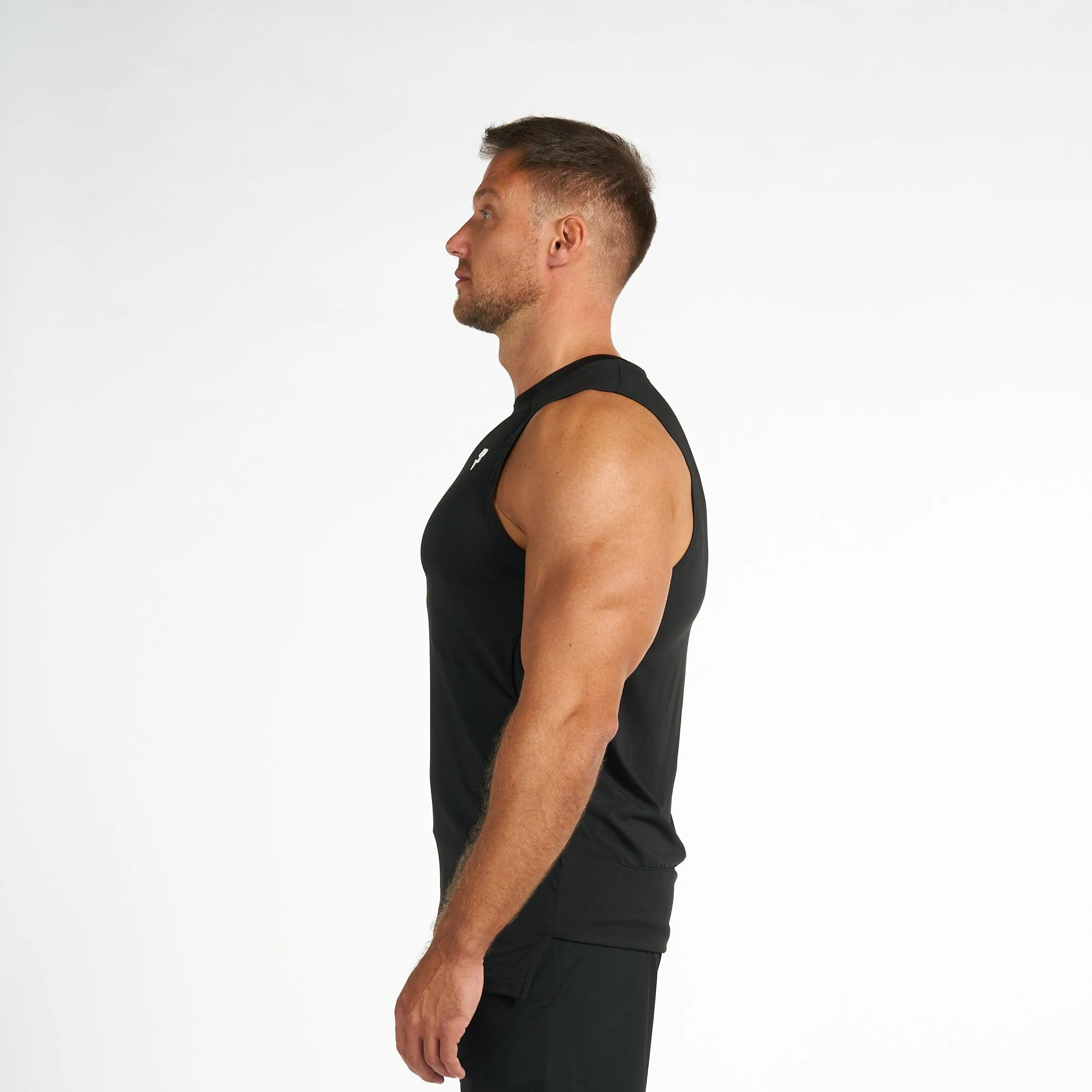 Sleeveless T-Shirt - Jet Black Seasonal Comfort Style