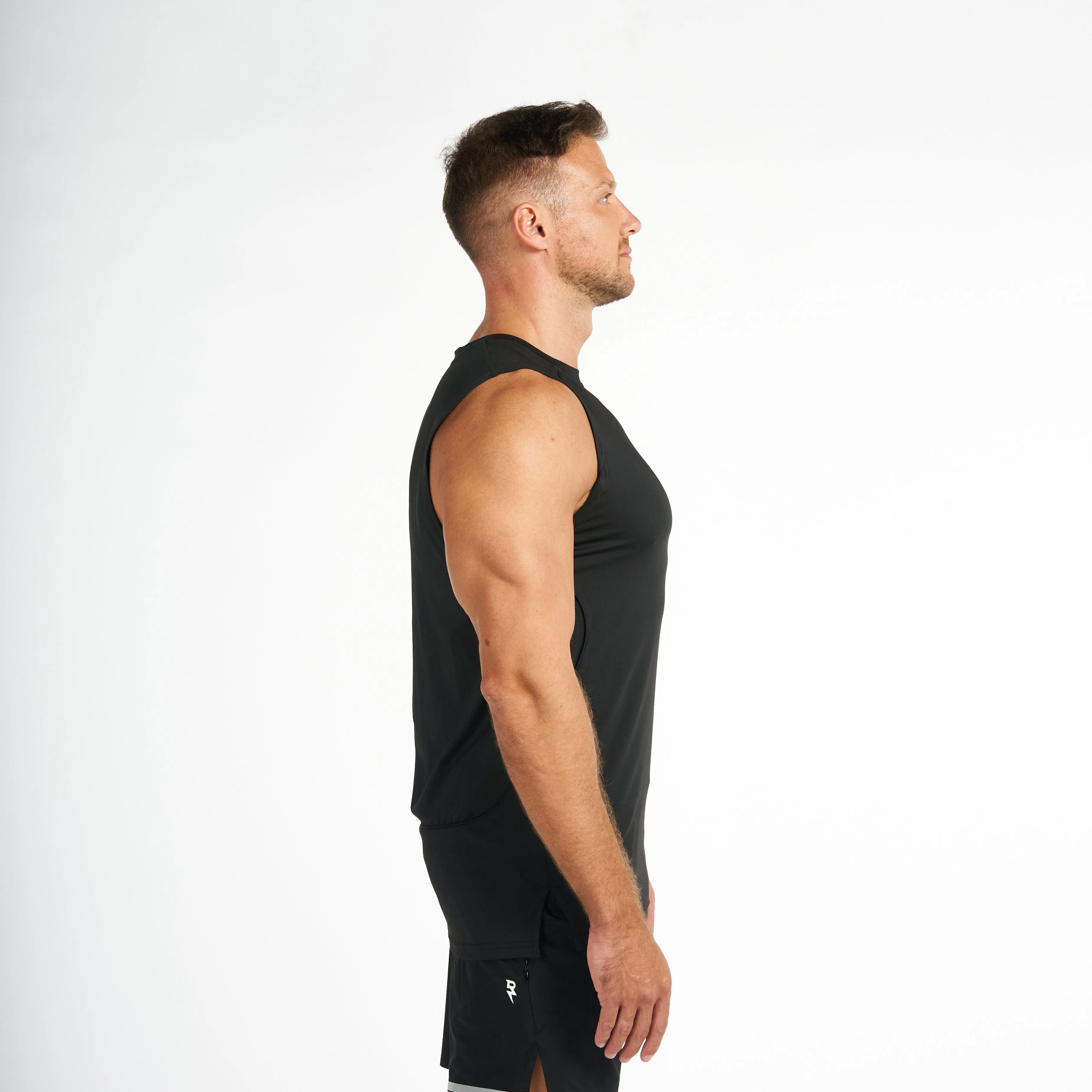 Sleeveless T-Shirt - Jet Black Soft Touch Fabric