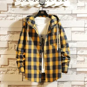 product display West Louis? Streetwear Plaid Loose With Hooded Shirt