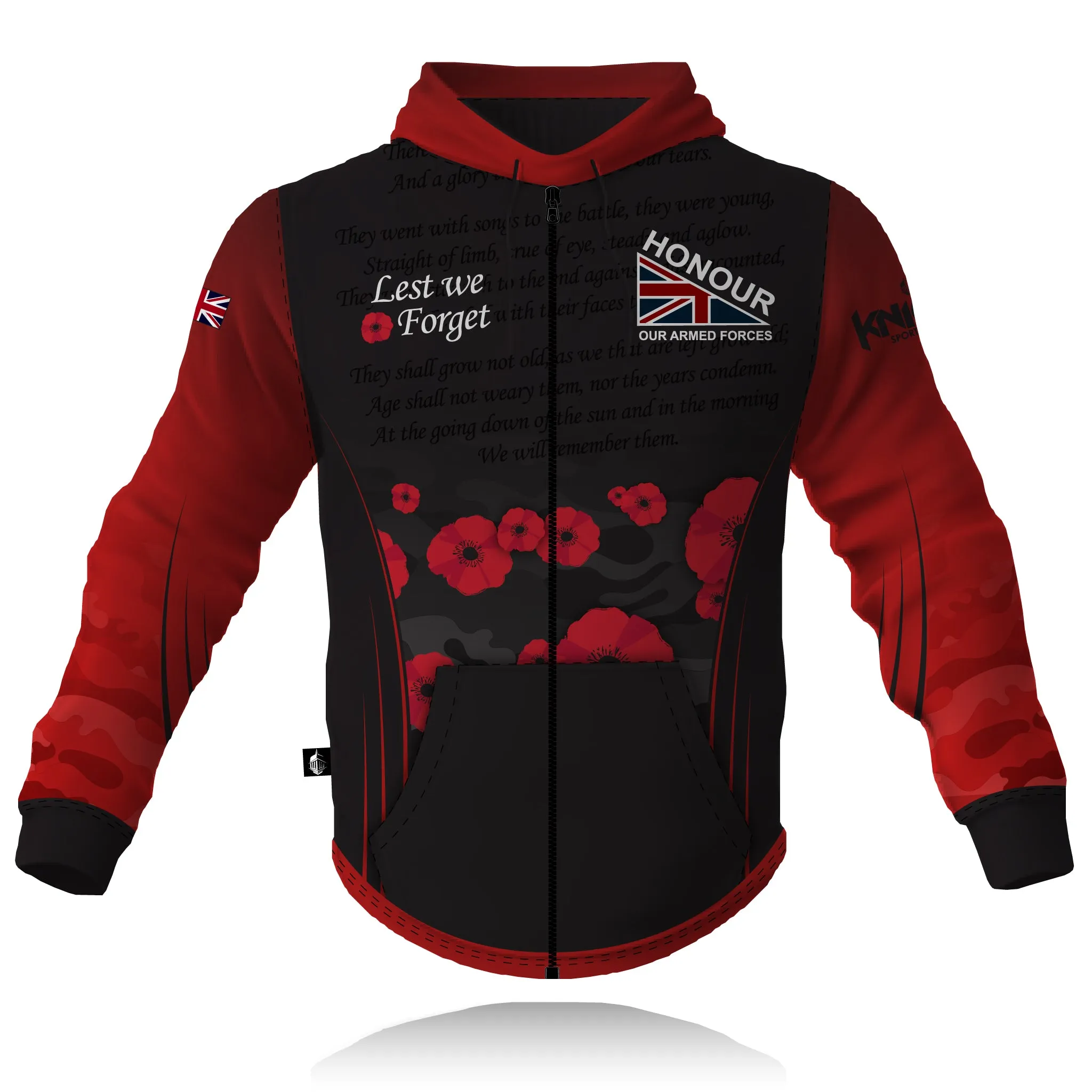 Honour Our Armed Forces Remembrance - Full Zip Tech Hoodie Cozy Chic Long Sleeve