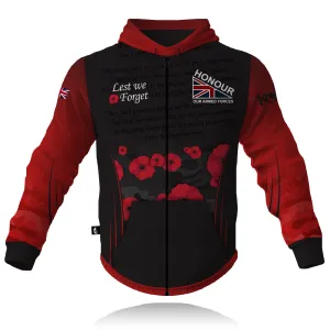 Honour Our Armed Forces Remembrance - Full Zip Tech Hoodie product date night charm factor Travel Relaxed