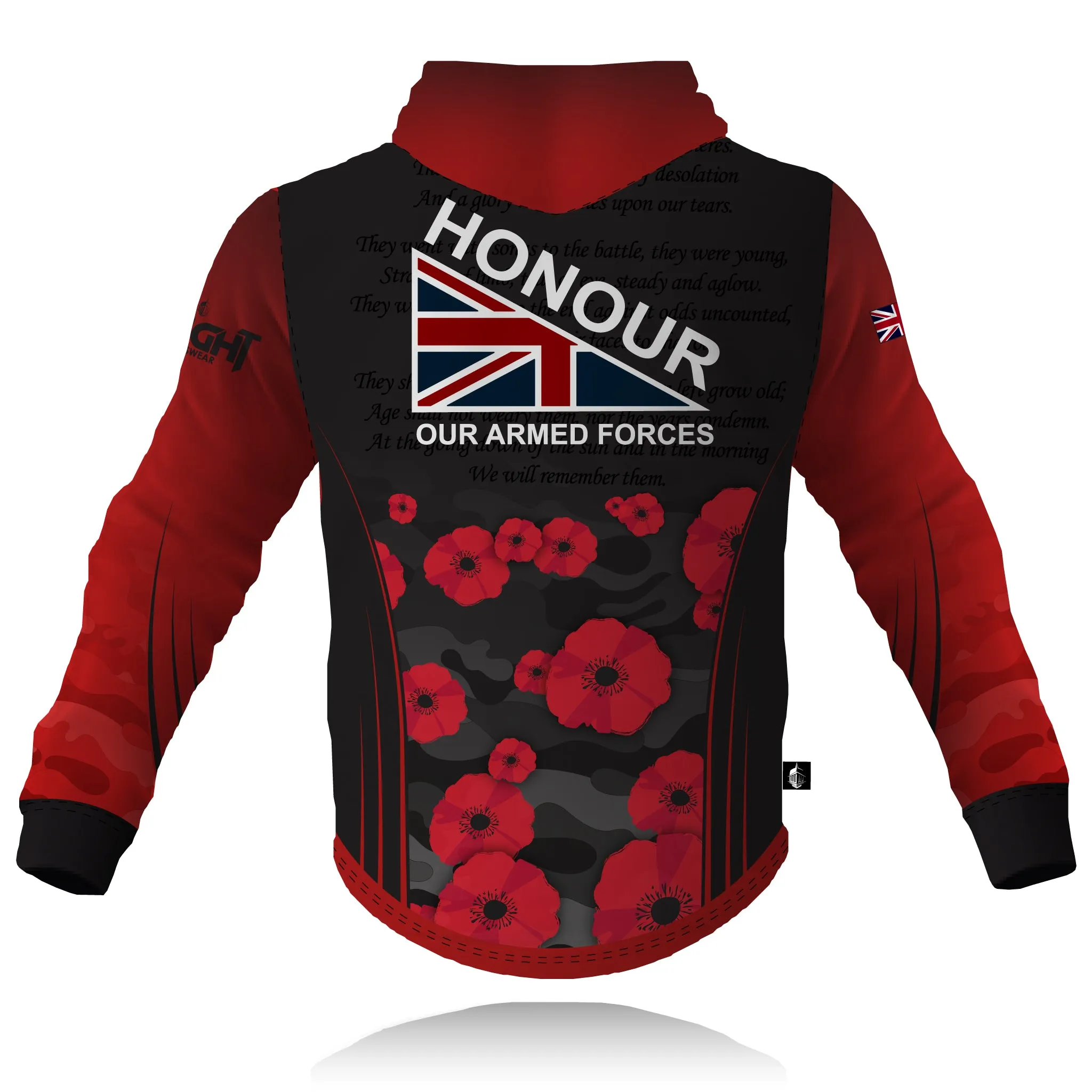 Honour Our Armed Forces Remembrance - Full Zip Tech Hoodie keychain accents Trendy Layer