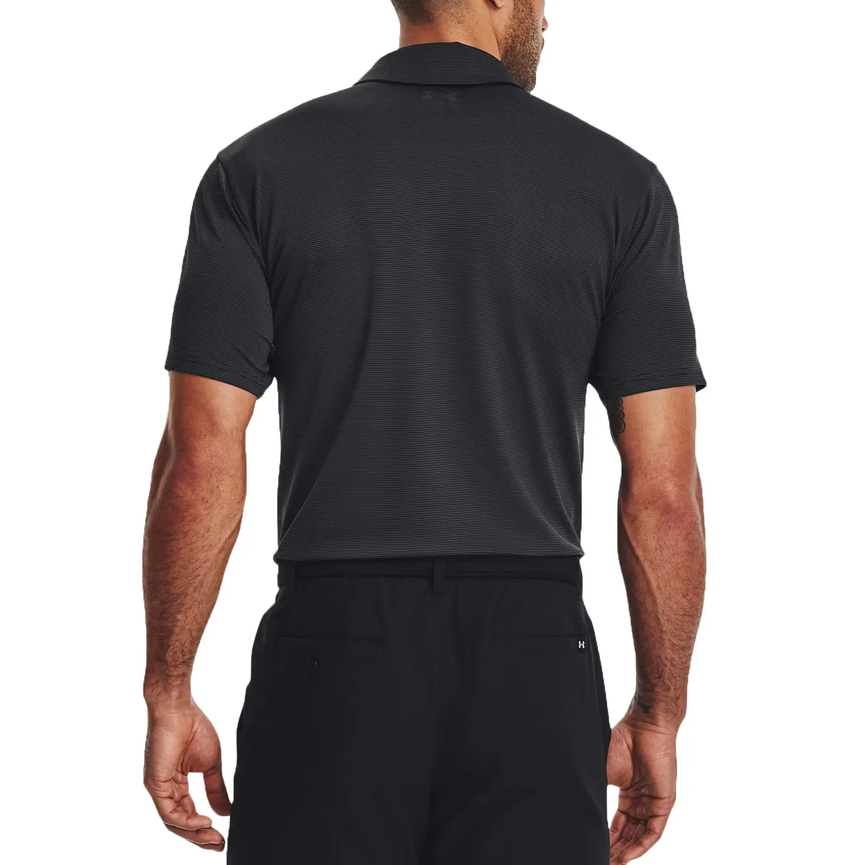 Relaxed Layer Everyday Wear Under Armour Playoff 3.0 Stripe Polo Golf Shirt - Black/Pitch Grey