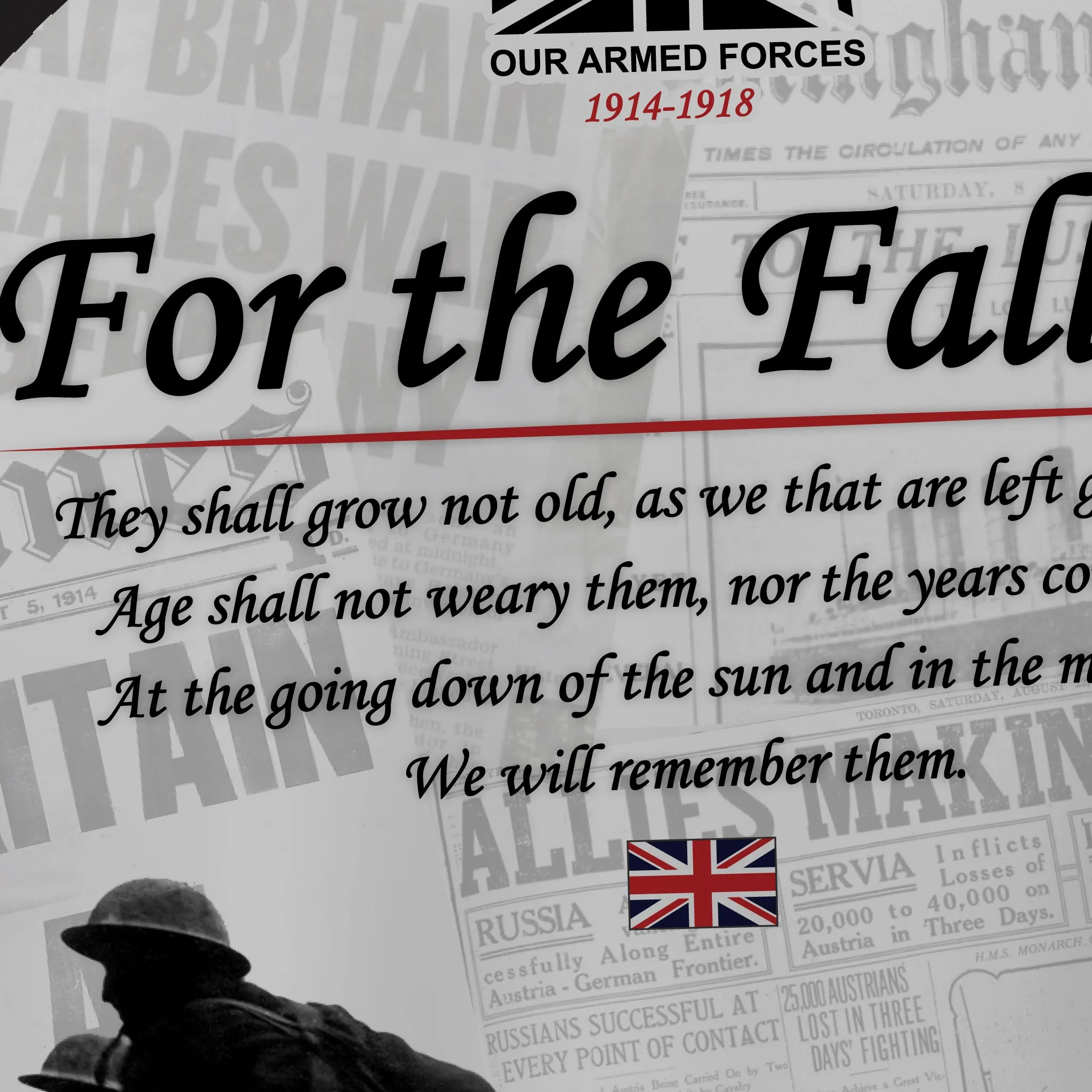 Honour Our Armed Forces 'In Flanders Fields' - Tech Hoodie Cozy Texture Embroidered Detail